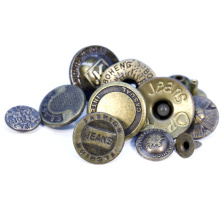 Custom Engrave 3D Name Logo Metal Buttons for Garment Accessories